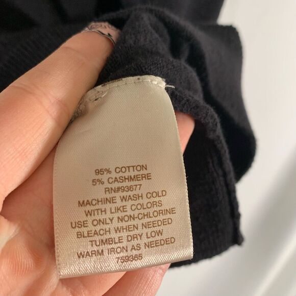 Article 365 Cashmere Blend Sweater Women's XL Black Round Neck Long Sleeve - Picture 5 of 6